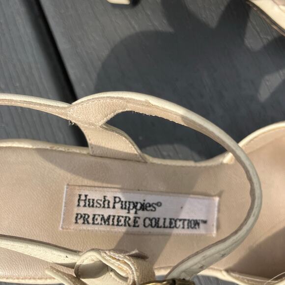 Open toe strappy cream heels Hush Puppies Premiere Collection Y2K size 6.5 - Picture 9 of 10